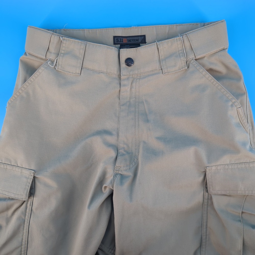 5.11 Tactical Mens Cargo Pants‎ Khaki Tan Ripstop TDU Work Hiking Medium Short